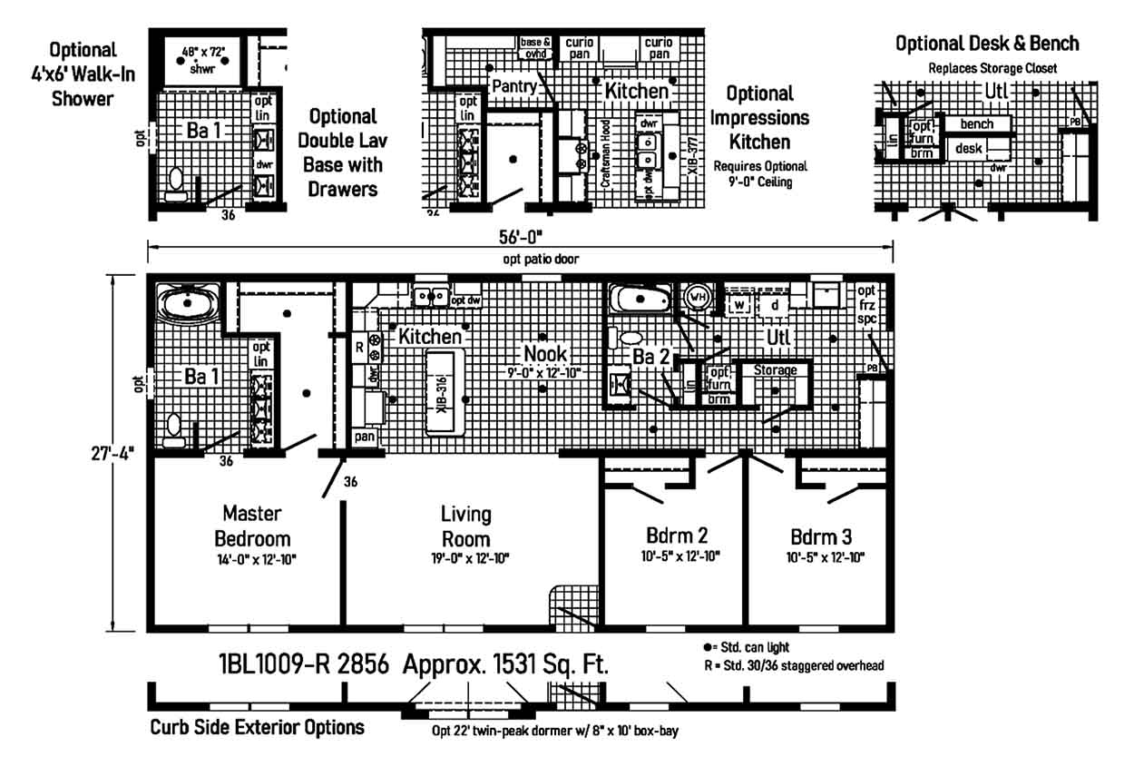 R-Anell Blue Ridge Limited 3 1BL1009-R Ranch Floor Plan